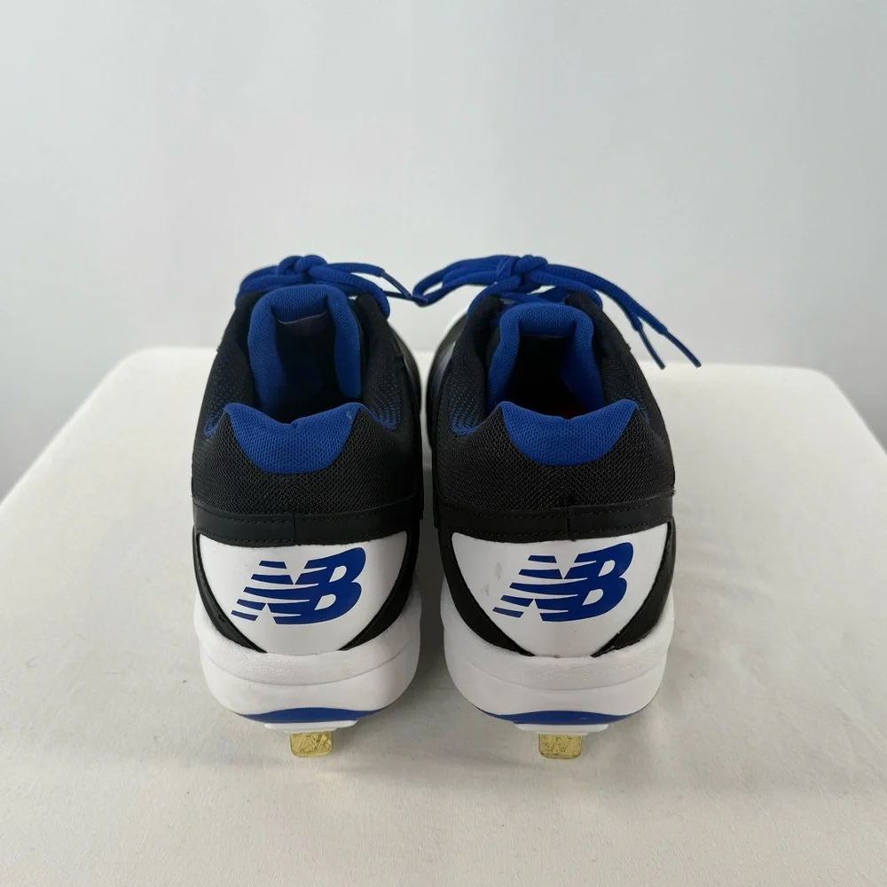 NEW New Balance Lace Up Baseball Spikes in Black Blue Low‎ Top Size 16